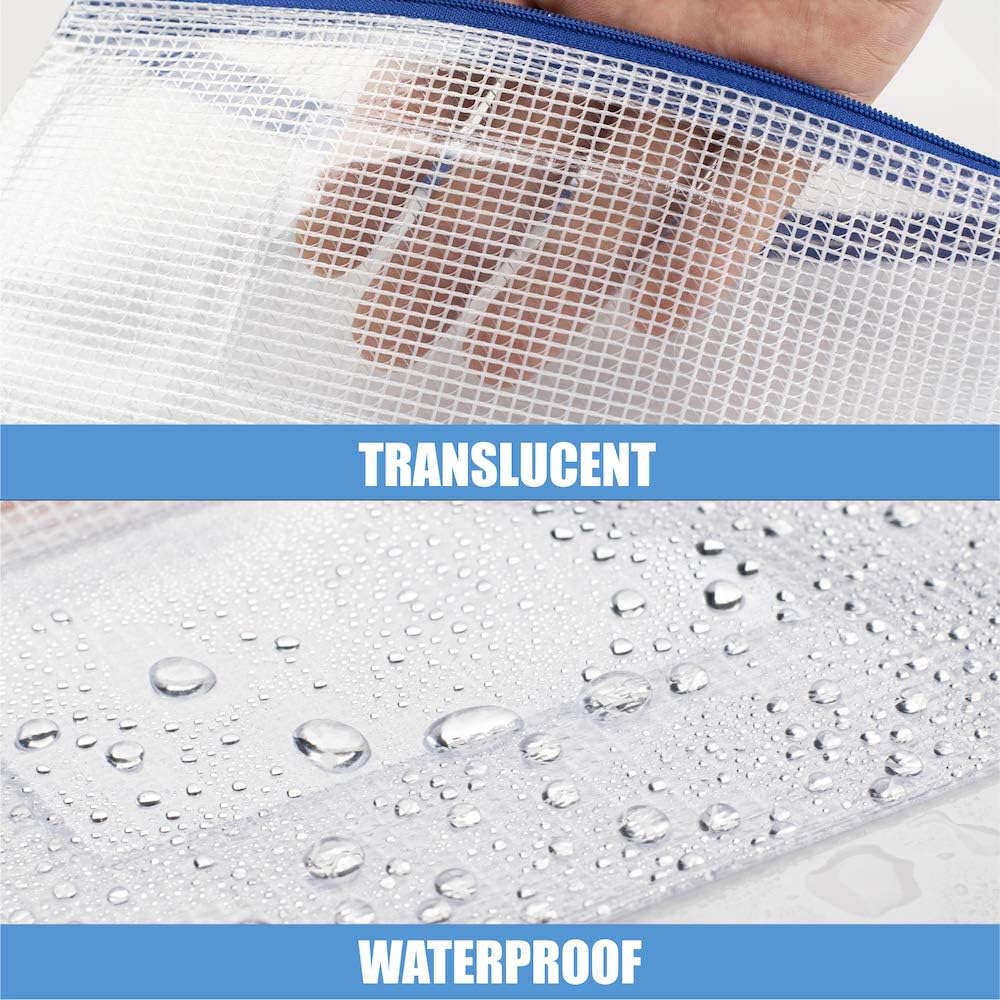 24 Pack Mesh Zipper Pouch Bags with Label Pocket (Multicolor) 9.1×4.7 Inches