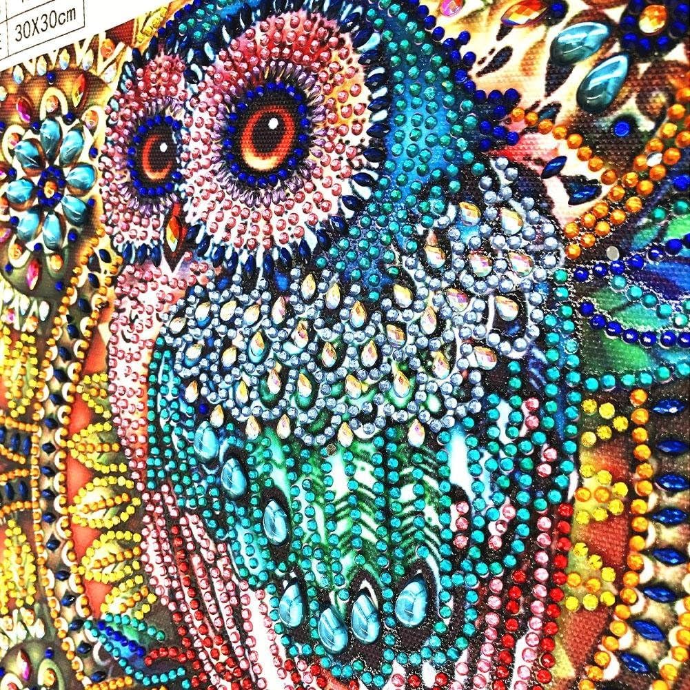 Owl Diamond Art Painting Kits for Adults (golden) 12 x 12 x 0.1 inches