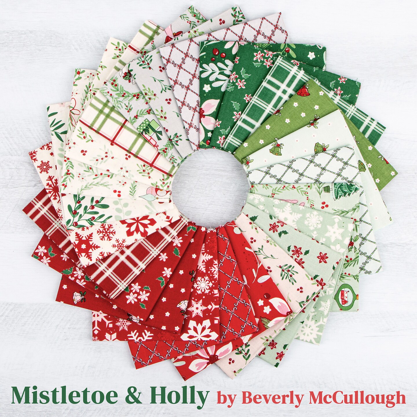 Snowflakes in Barn Red (c16402-barnred) | Mistletoe &#x26; Holly | Beverly McCullough | Riley Blake