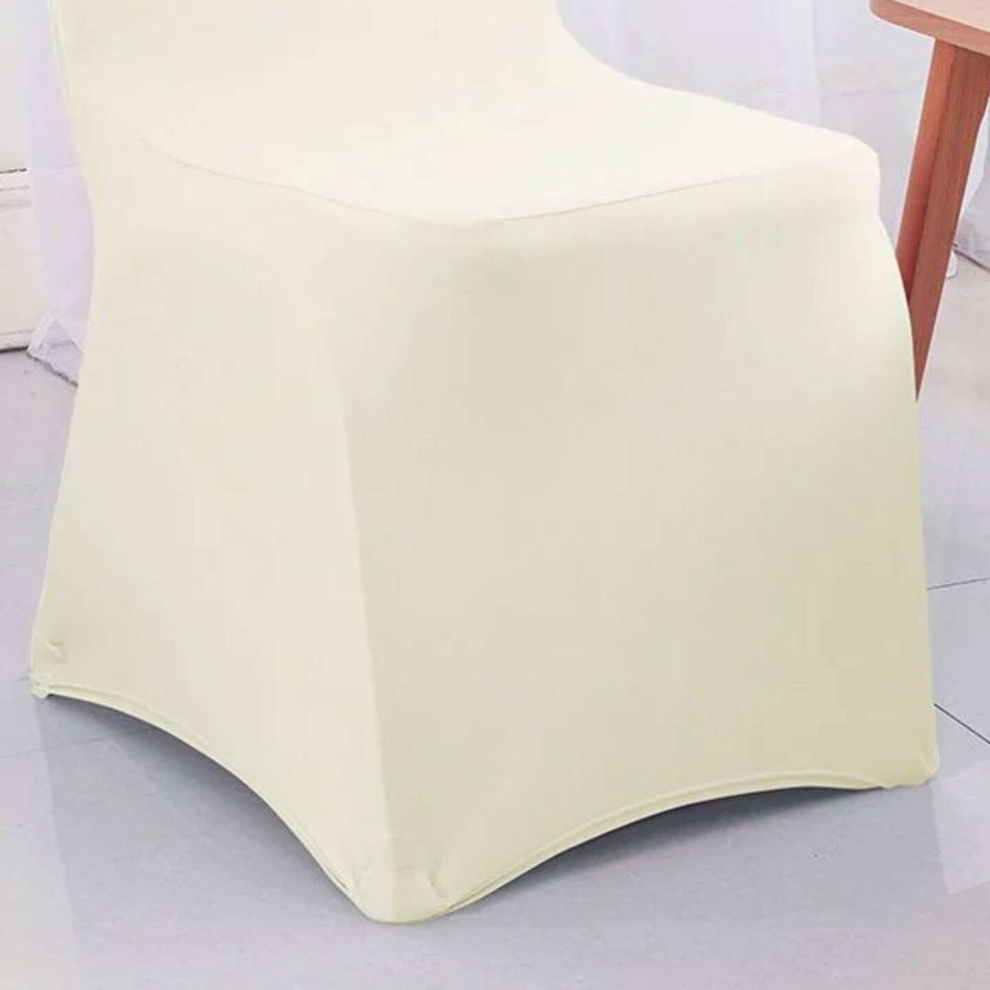 1 Piece Spandex Banquet Chair Cover Ivory Stretch Wrinkle-Resistant Elegant Event Decor