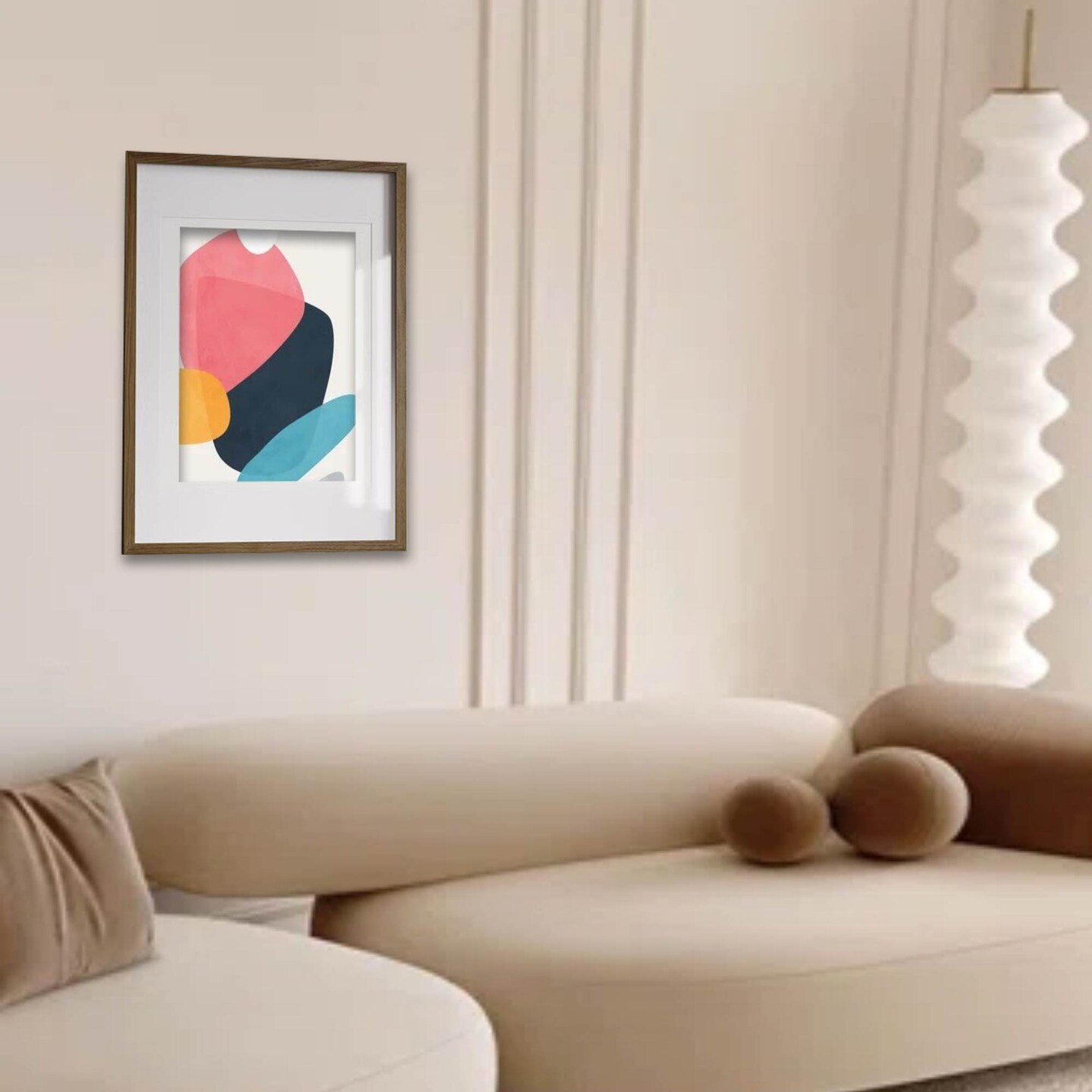 Walnut Effect Frame with Mount, 19&#xBE;x27&#xBD;&#x22; &#x2013; Hang Horizontally or Vertically No-Nail Hanging!