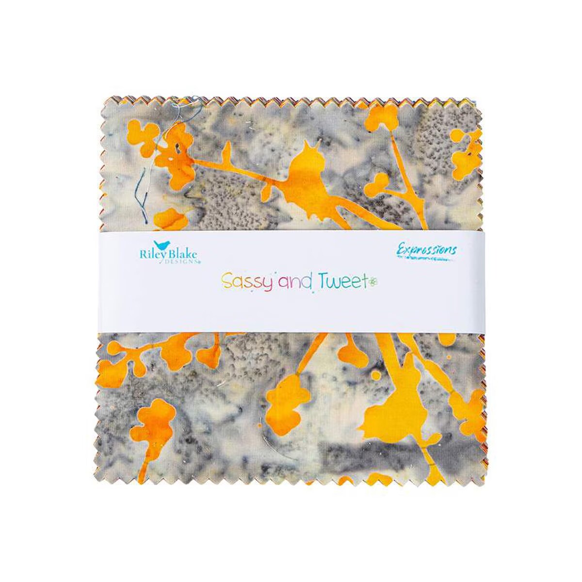 Expressions Batiks 10" Square Pack (Layer Cake / 10" Stacker) in Sassy and Tweet by Riley Blake Designs for Riley Blake (10-23095-42)