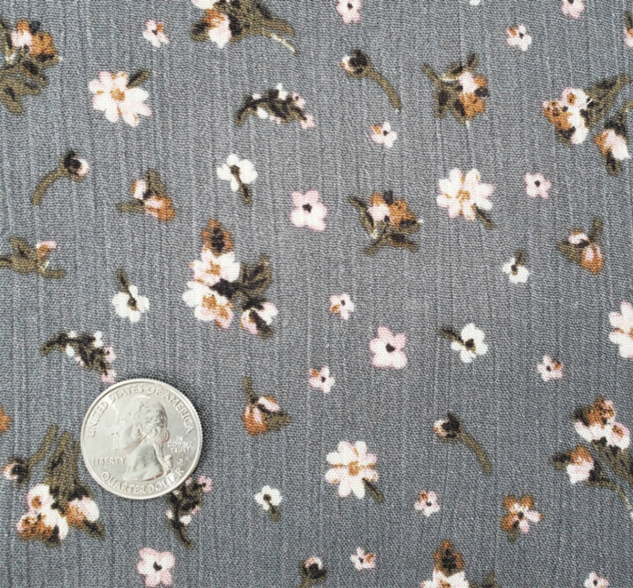 1 Yard Warm Gray Rayon Crinkle Crepon Fabric, Lightweight 50/52&#x22; Wide Apparel Fabric
