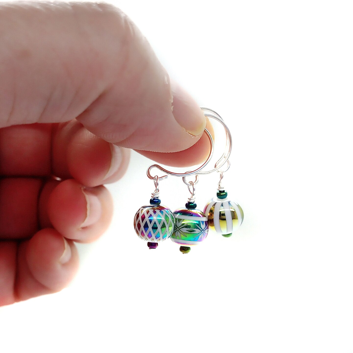 Tiny Christmas Ornaments, 8 pieces with Hooks, Miniature Glass Balls for Dollhouse Tree, Adorabilities