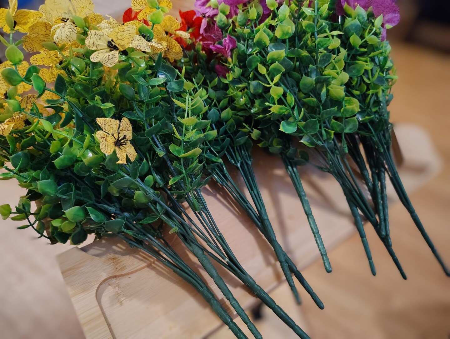 12 bundles Outdoor Artificial Flowers UV Resistant Spring Plants Fake Silk Flowers Greenery Shrubs Plastic Flower Faux Plants for Outside Indoor Decor