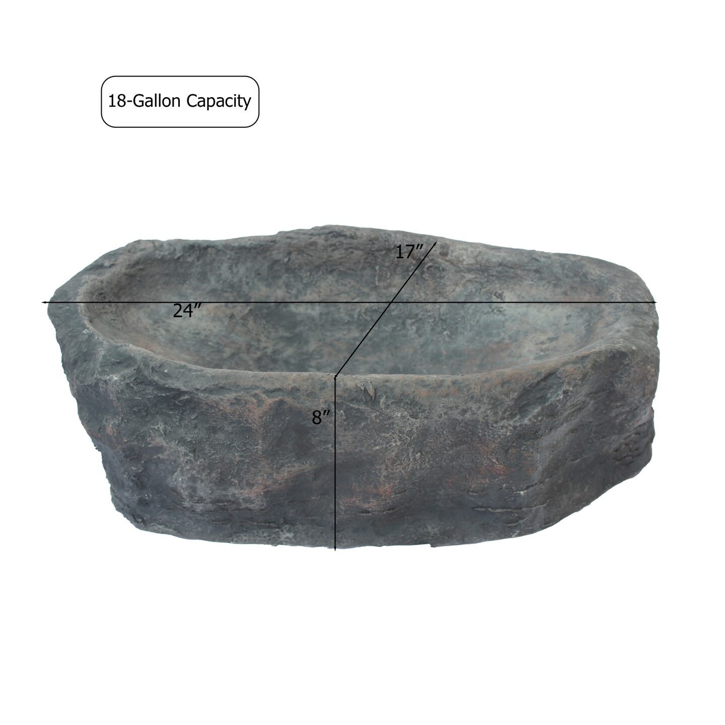 Decorative Outdoor Weather-Resistant Artistic Artificial Faux Stone Rock, Garden Patio Granite Grey Fiberglass Stone