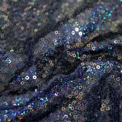 Flirt Stretch Mesh Sequin Fabric 2-Way Embroidered Formal Mesh