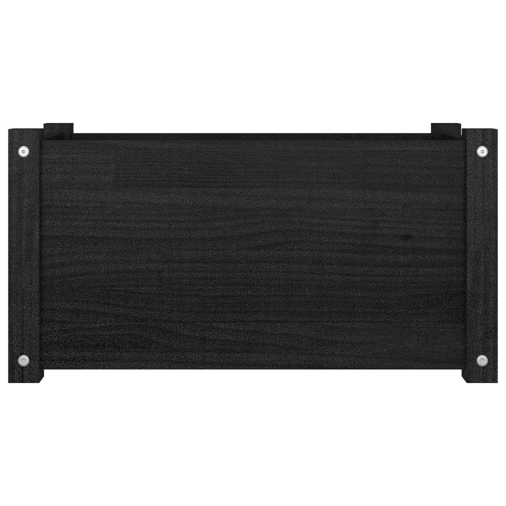 vidaXL Garden Planter Black 23.6&#x22;x12.2&#x22;x12.2&#x22; Solid Wood Pine