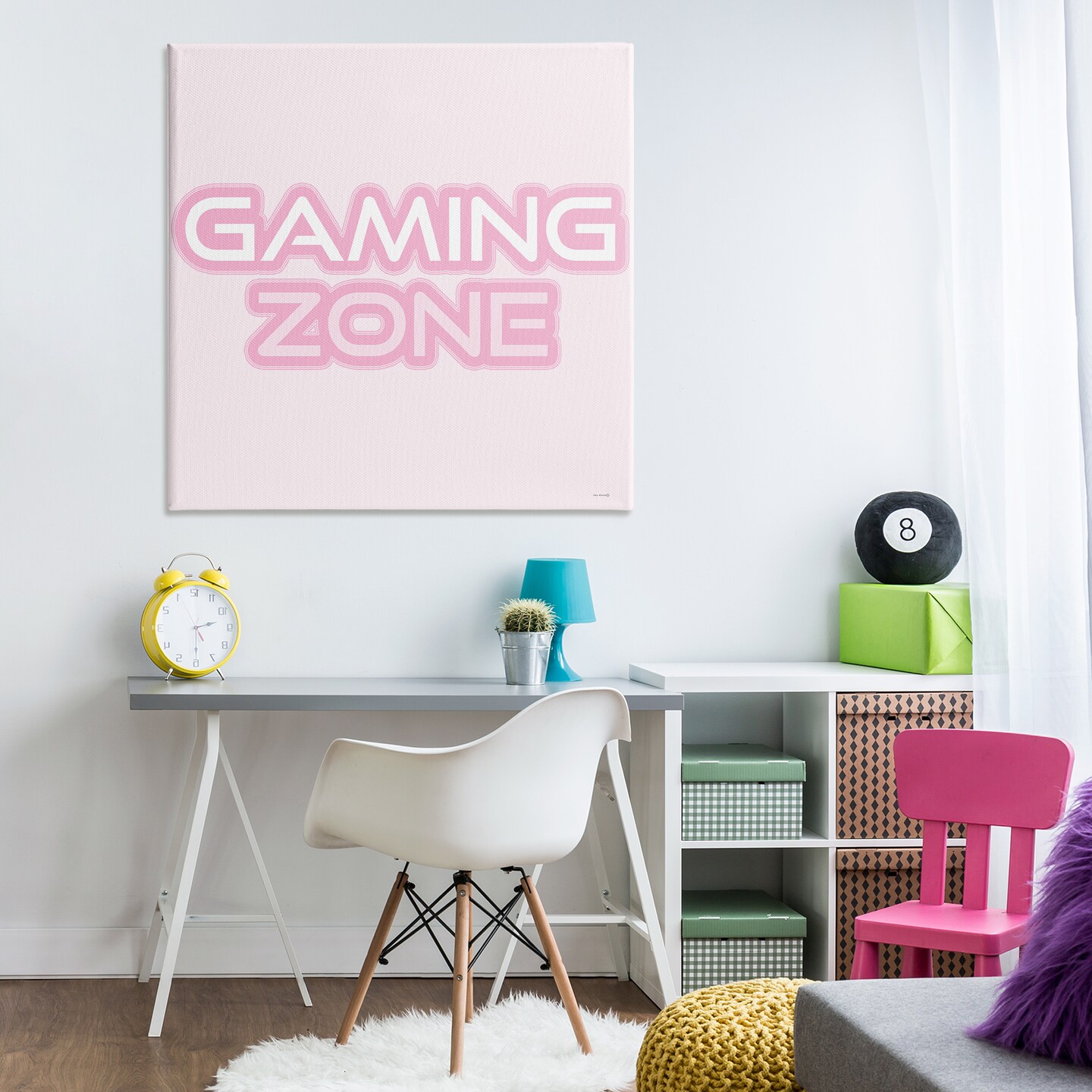 Stupell Industries Pastel Pink Gaming Zone Canvas Design by Yass Naffas Designs