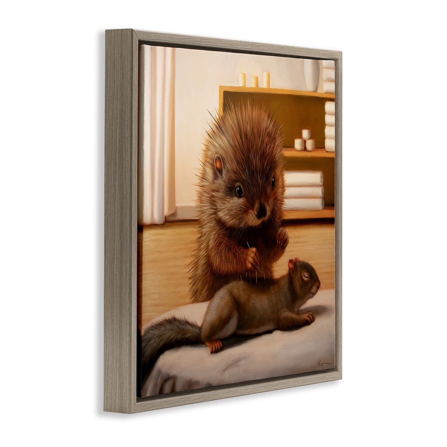 Stupell Industries Acupuncture Spa Animals Floating Frame Design by Lucia Heffernan