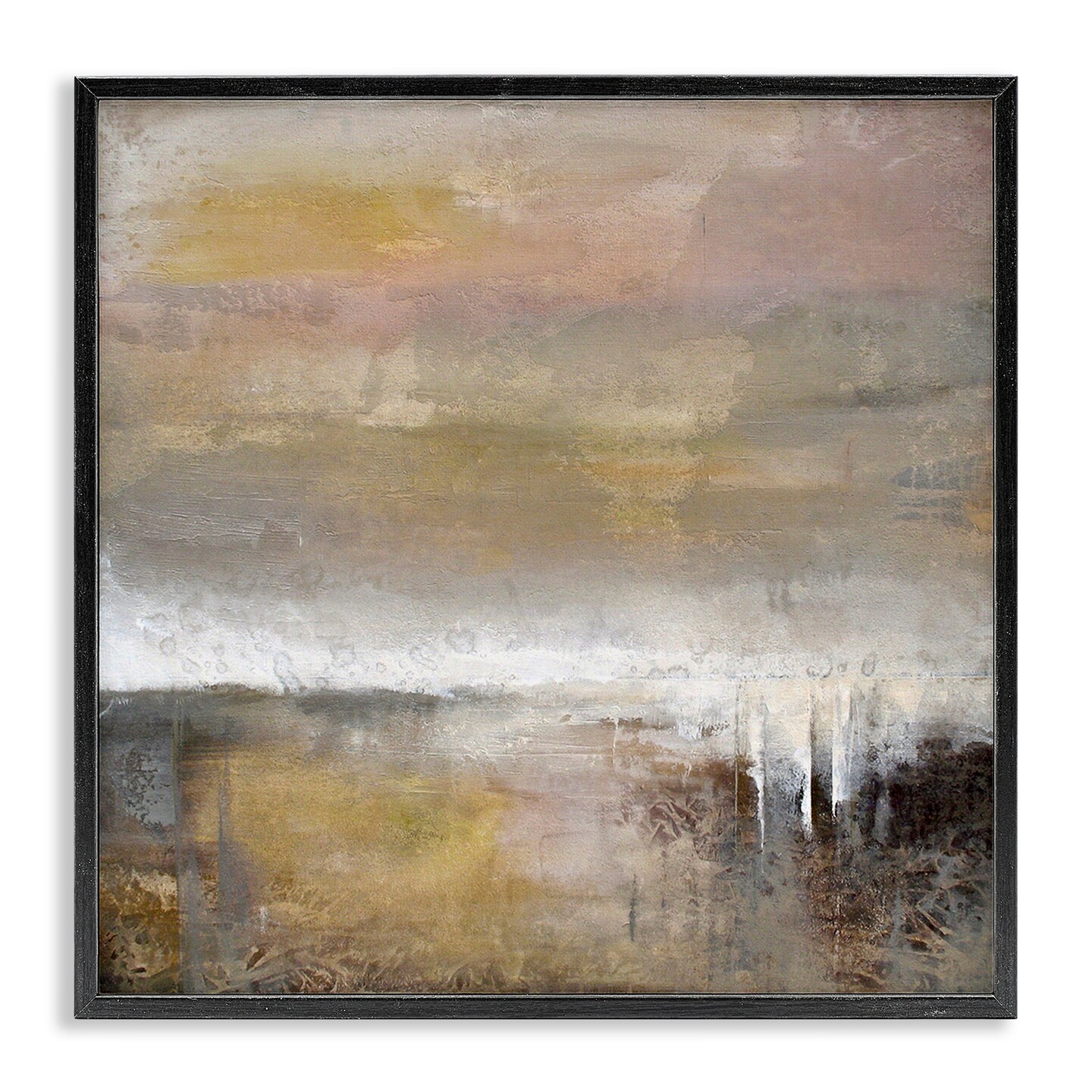 Stupell Industries Neutral Earthy Abstract Landscape Framed Giclee Design by Karen Hale