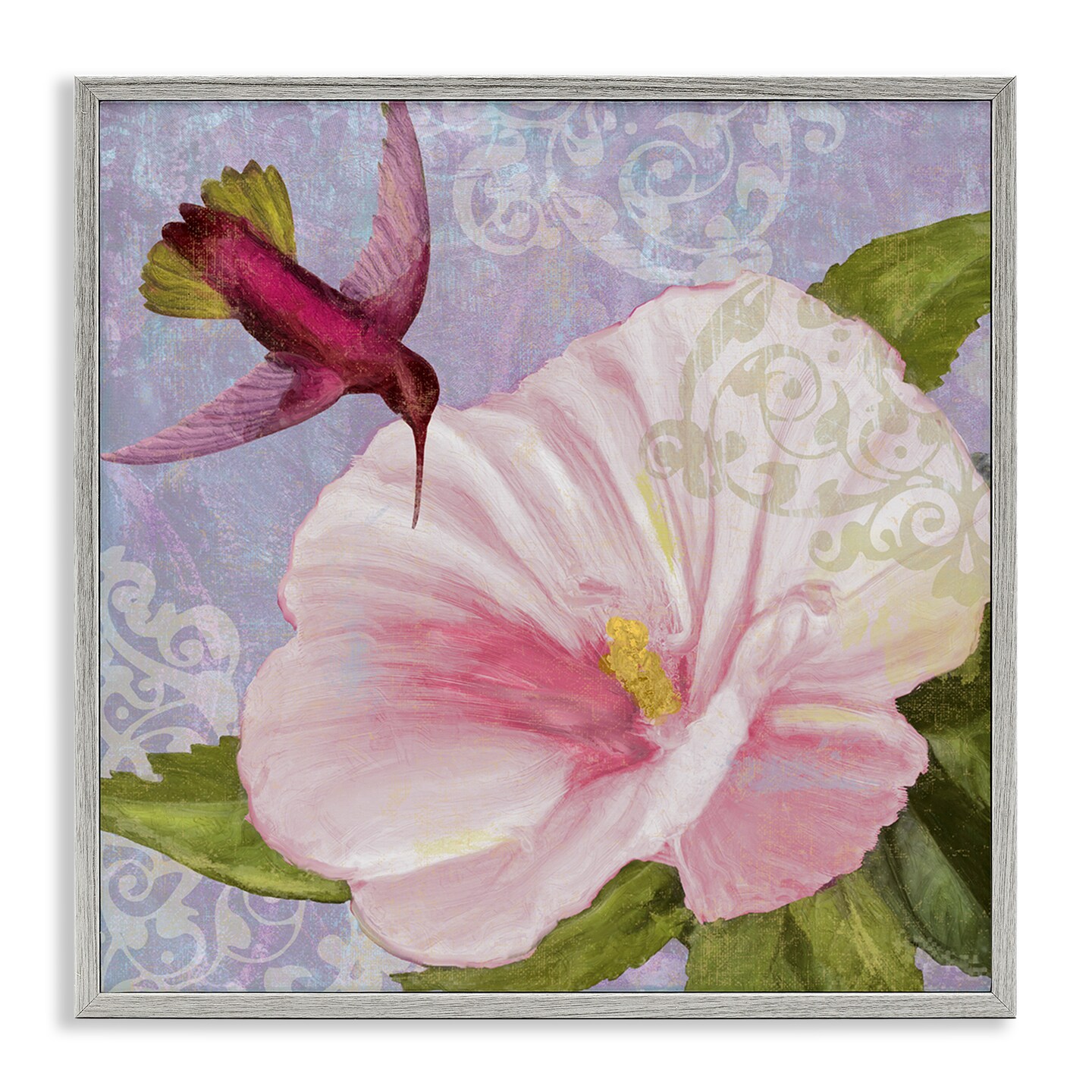 Stupell Industries Hummingbird with White Flower Framed Giclee Design by Sasha