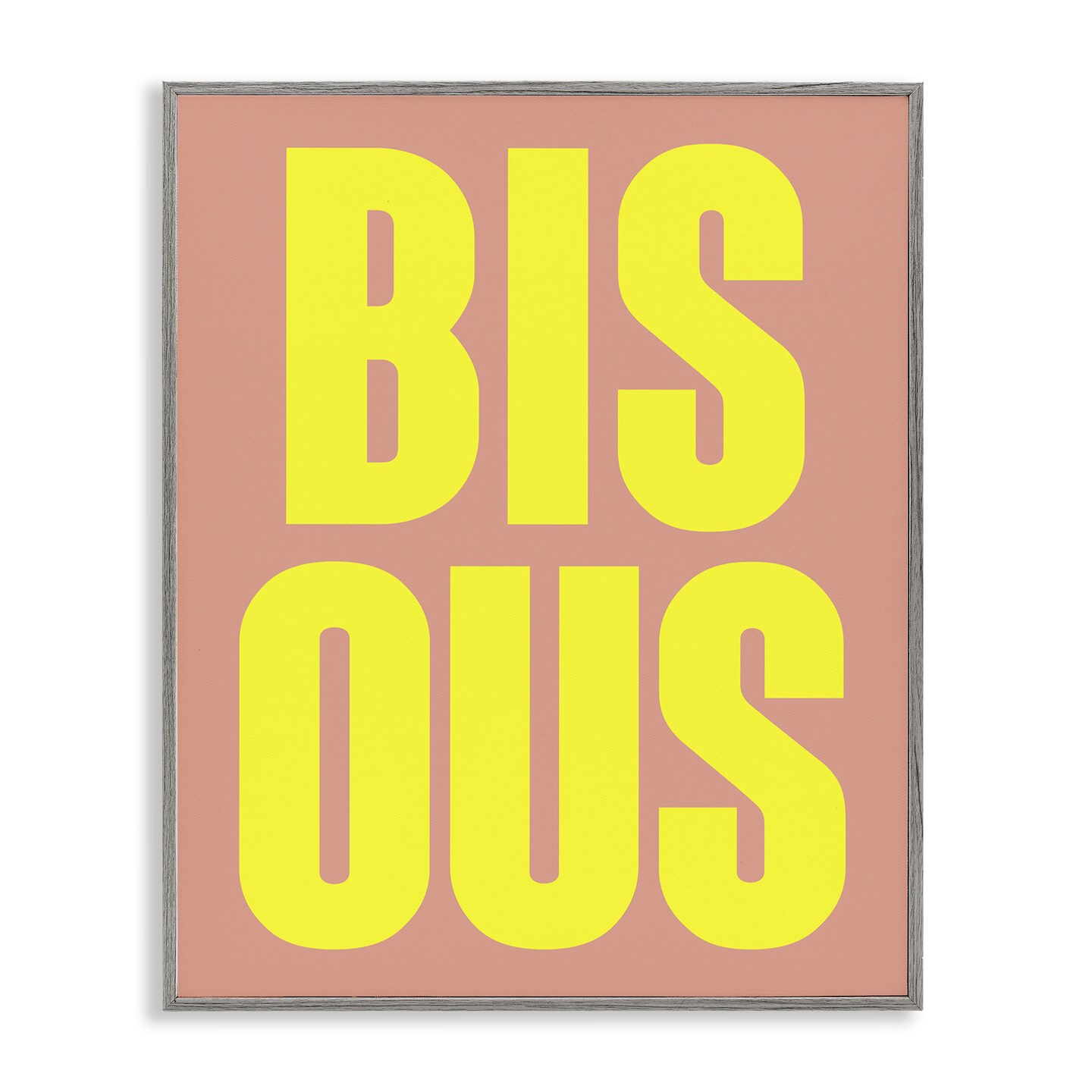 Stupell Industries Bisous Kiss Typography Framed Giclee Design by House of Lulu