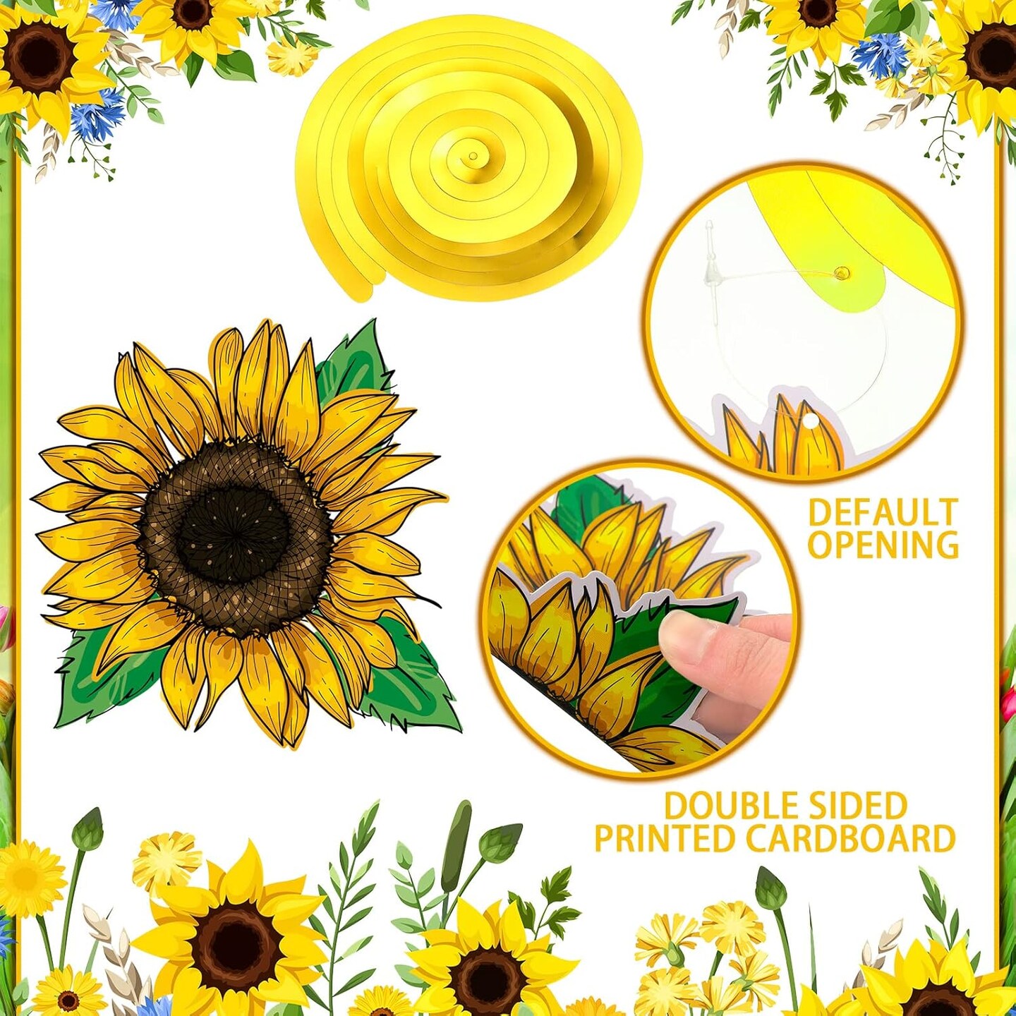 30 Pcs Sunflower Hanging Swirls Decorations Sunflower Party Supplies Summer Sun Flower Ceiling Decor