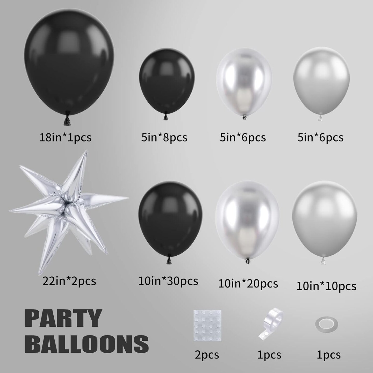 Red Black White Balloon Arch Kit Latex Balloon