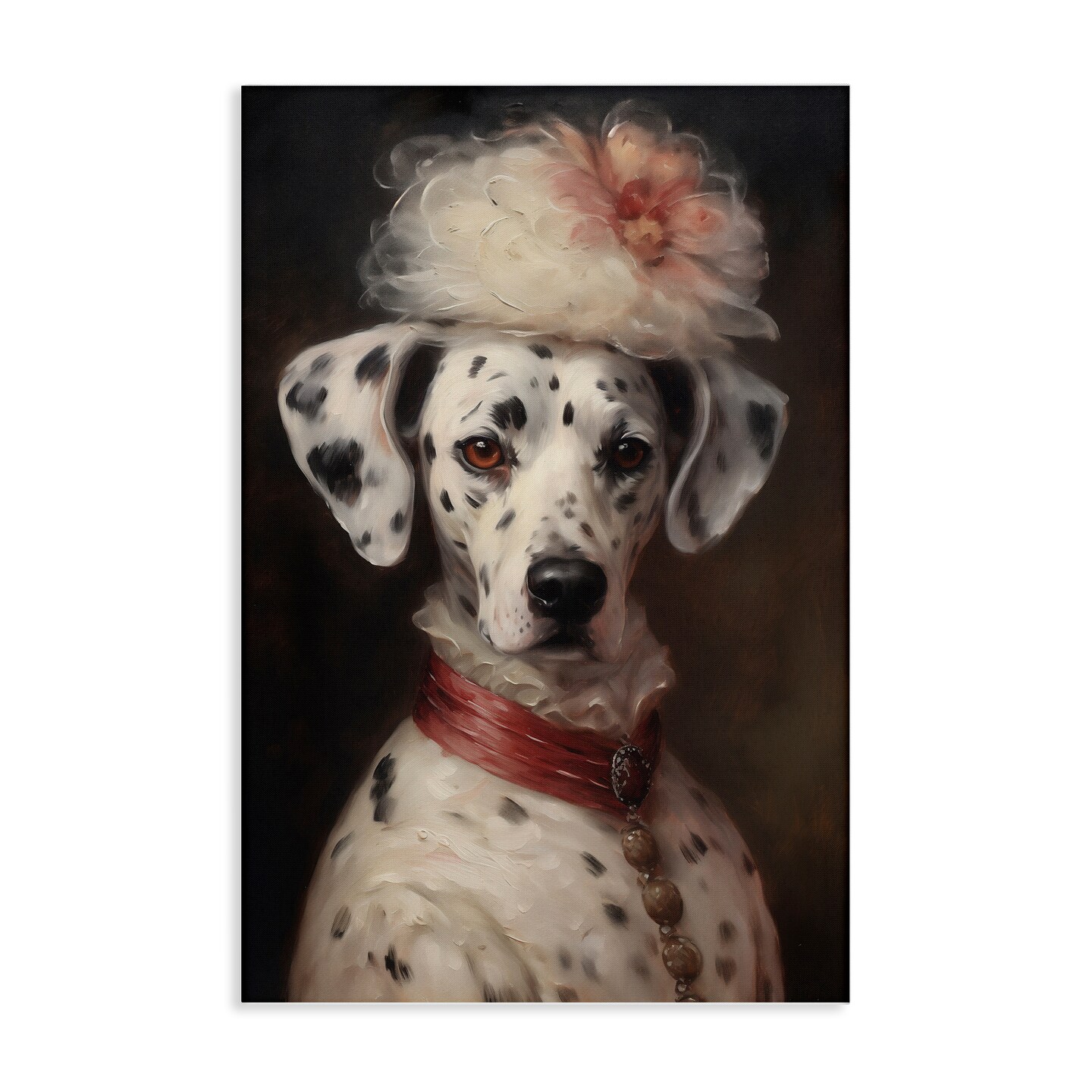 Stupell Industries Dalmatian with Fancy Hat Portrait Canvas Design by Wumples