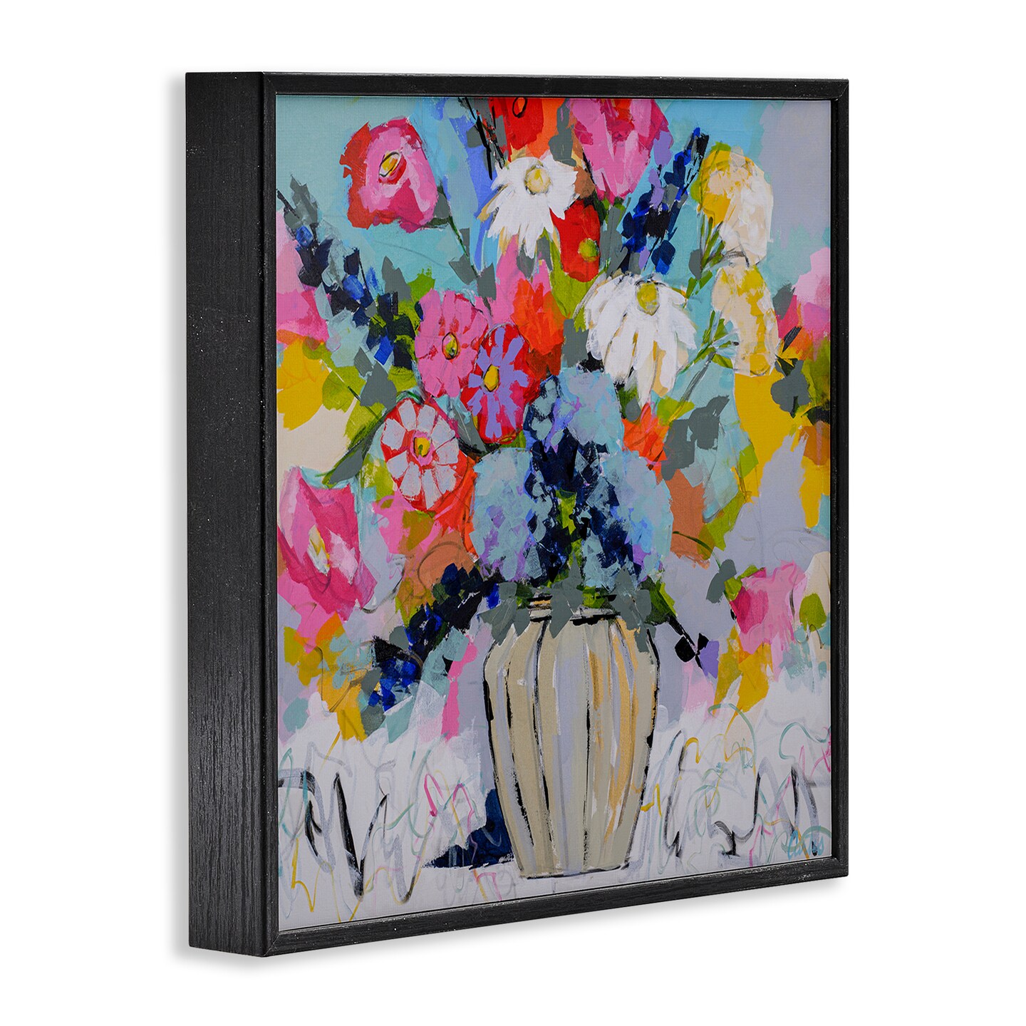 Stupell Industries Modern Bright Bouquet Framed Giclee Design by Joan Curtis