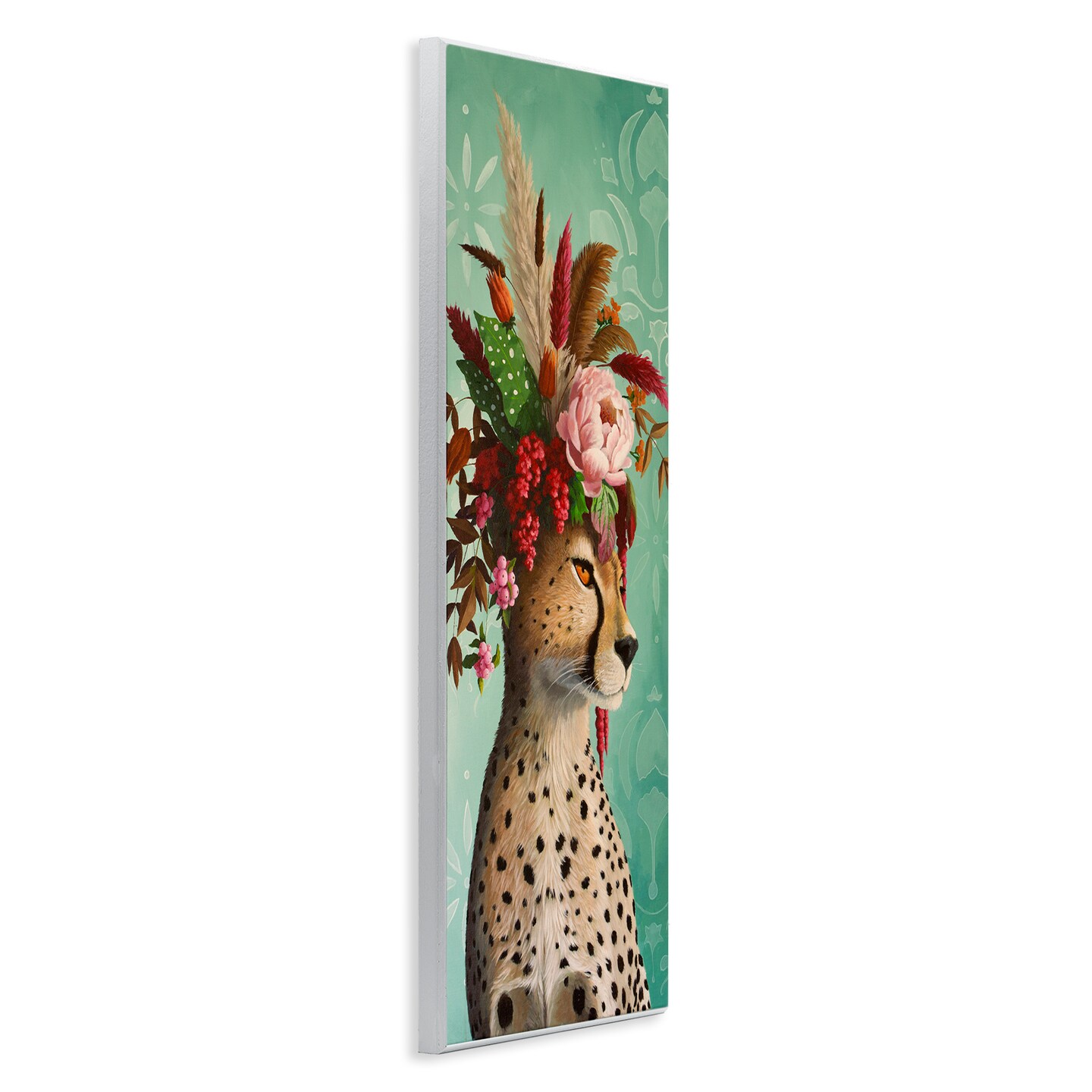 Stupell Industries Elegant Leopard with Flower Arrangement Wall Plaque Design by Heather Gauthier