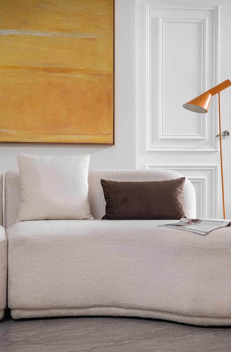 Couch Pillow Covers 18x18 Cream: 2 Pack Cozy Soft Velvet Square Throw Pillow Cases for Farmhouse Home Decor