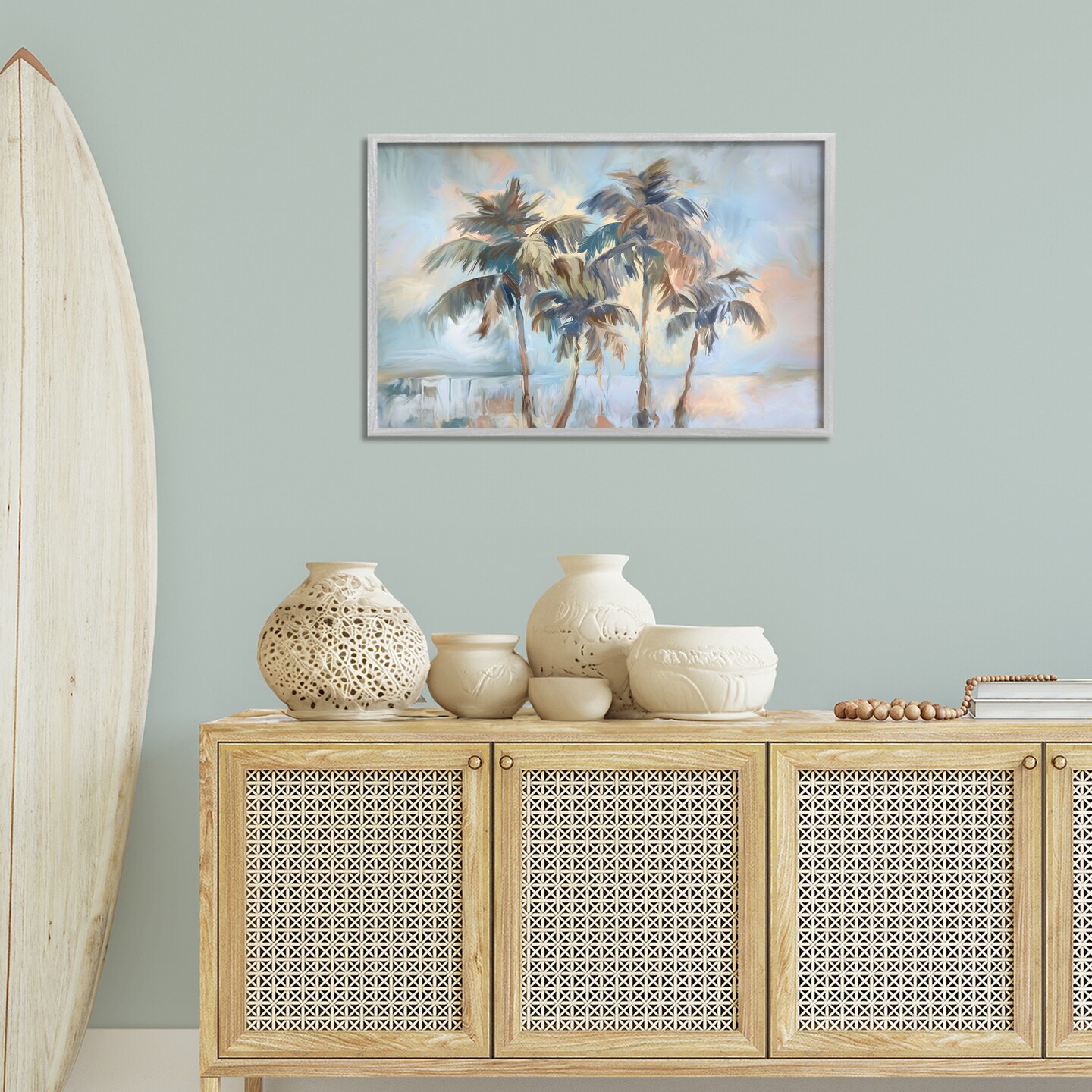 Stupell Industries Cool Palm Trees Sunrise Framed Giclee Design by Ramona Murdock