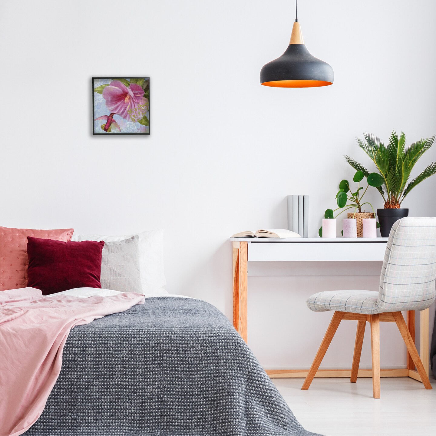 Stupell Industries Hummingbird & Purple Poppy Framed Giclee Design by Sasha