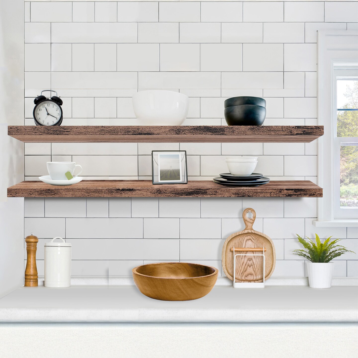 Sorbus 2 Pack 55 Inch Wall Mounted Floating Shelves - for Bathroom, Wall Decor for Bedroom, Kitchen, Living Room, Book Storage