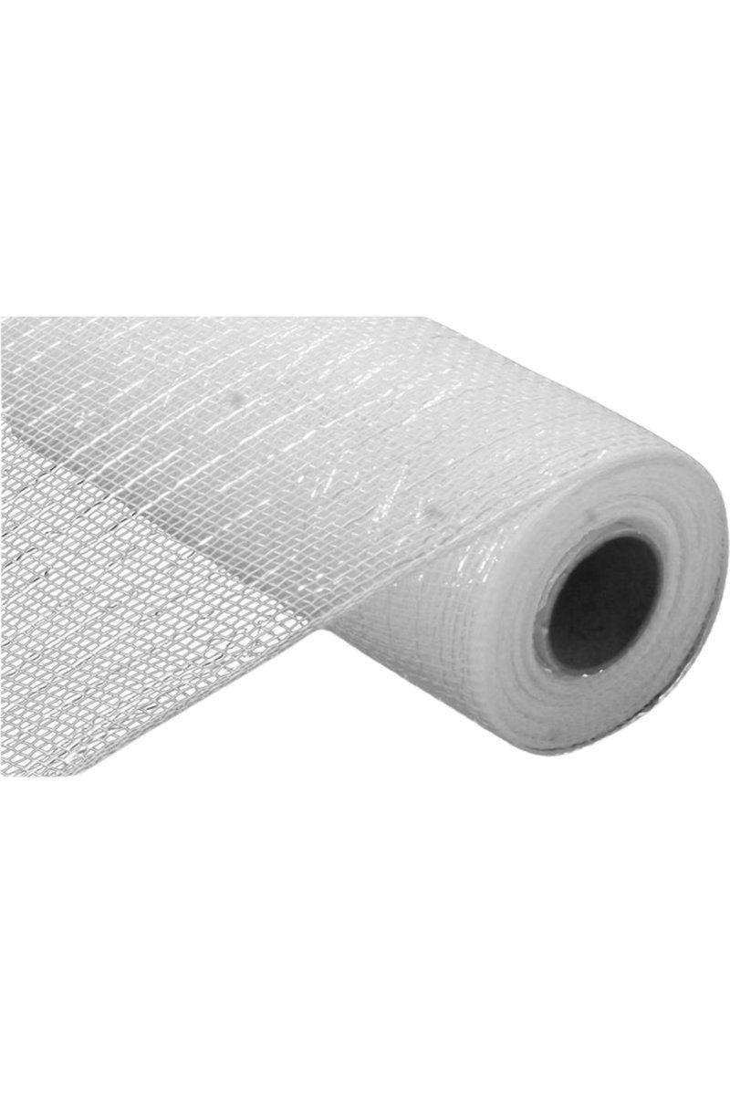 10&#x22; Poly Deco Mesh: White w/White (10 Yards)