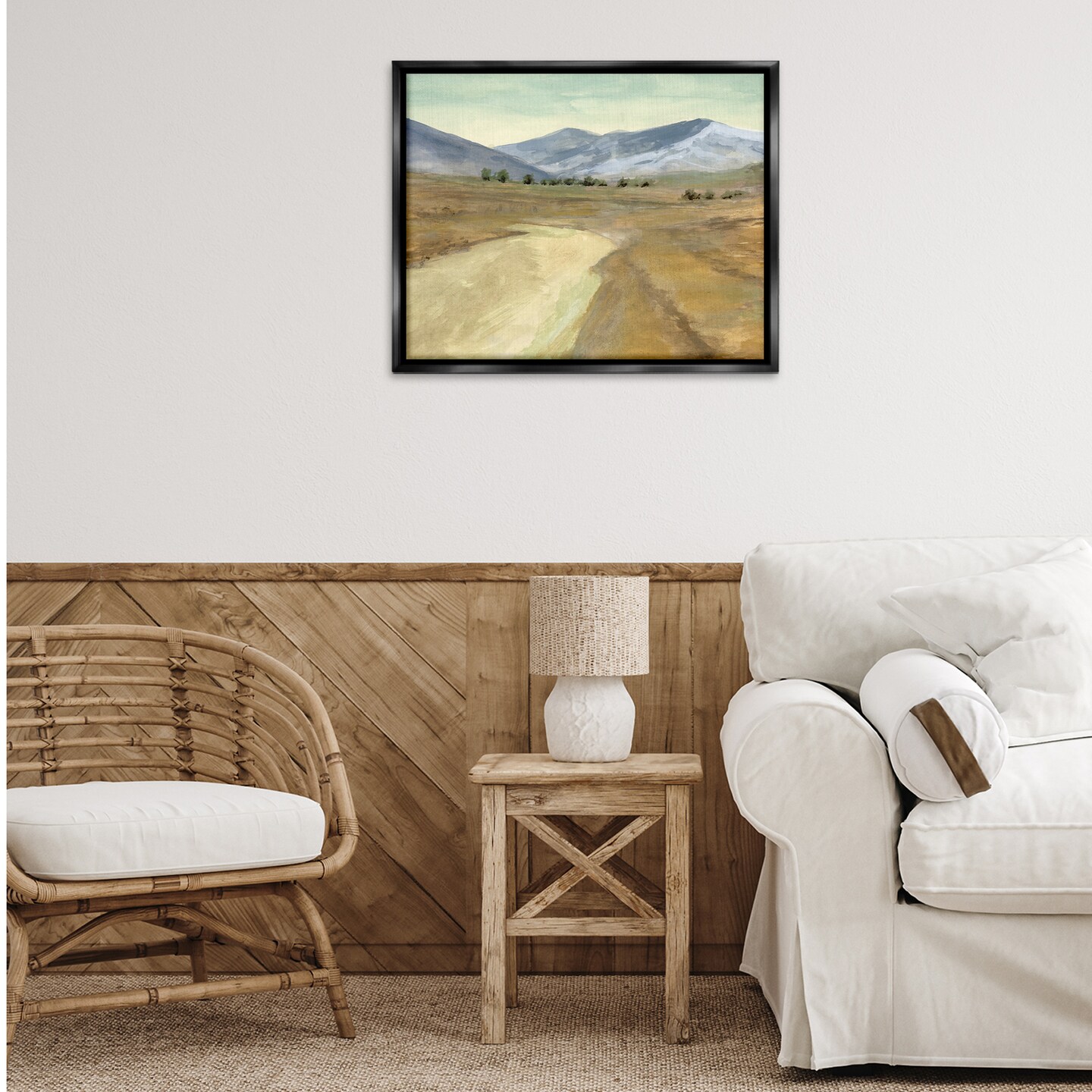 Stupell Industries Distant Desert Mountains Floater Framed Canvas Wall Art Design by Michael Willett