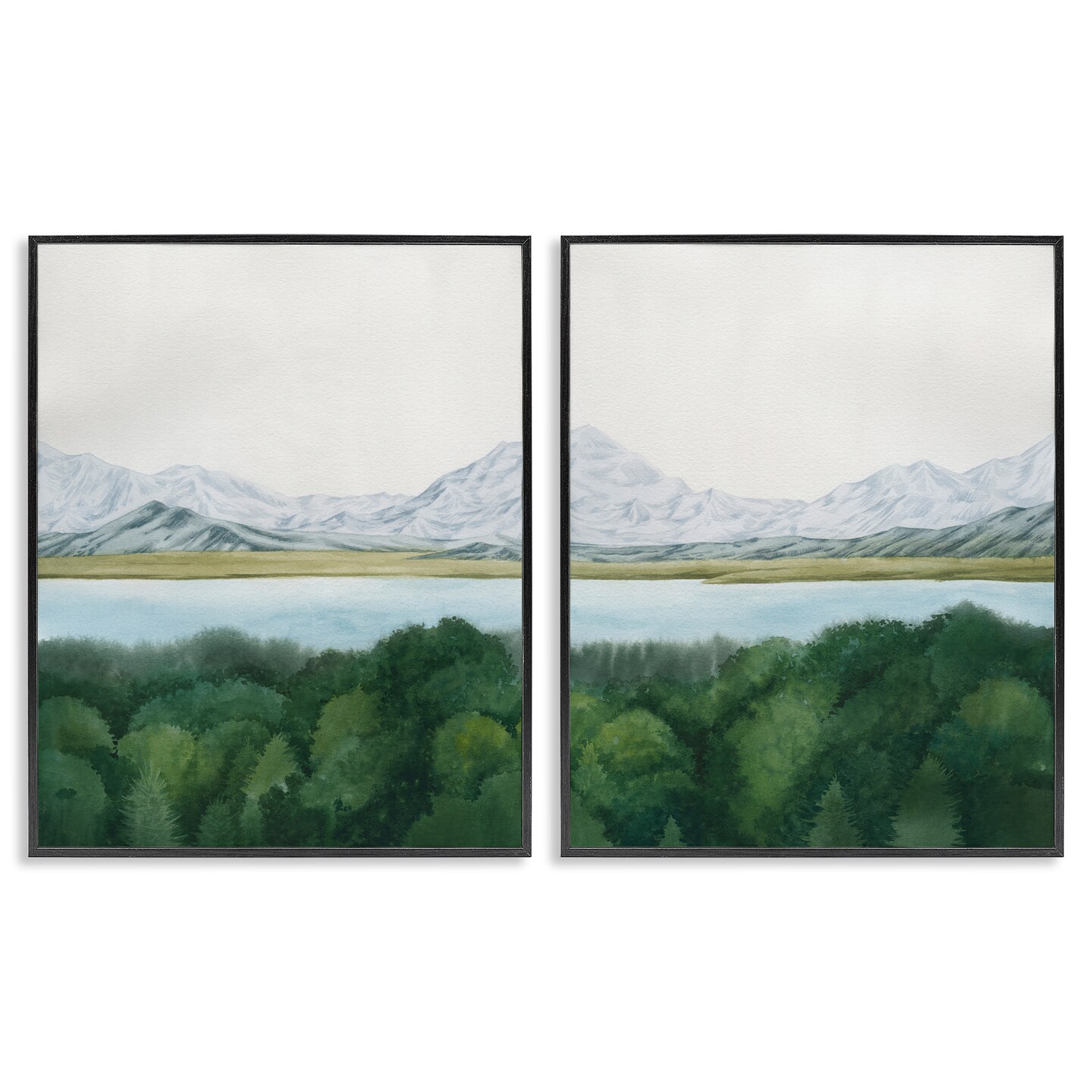 Stupell Industries View Over Mountain Trees 2pc Framed Giclee Wall Art Set Design by Grace Popp