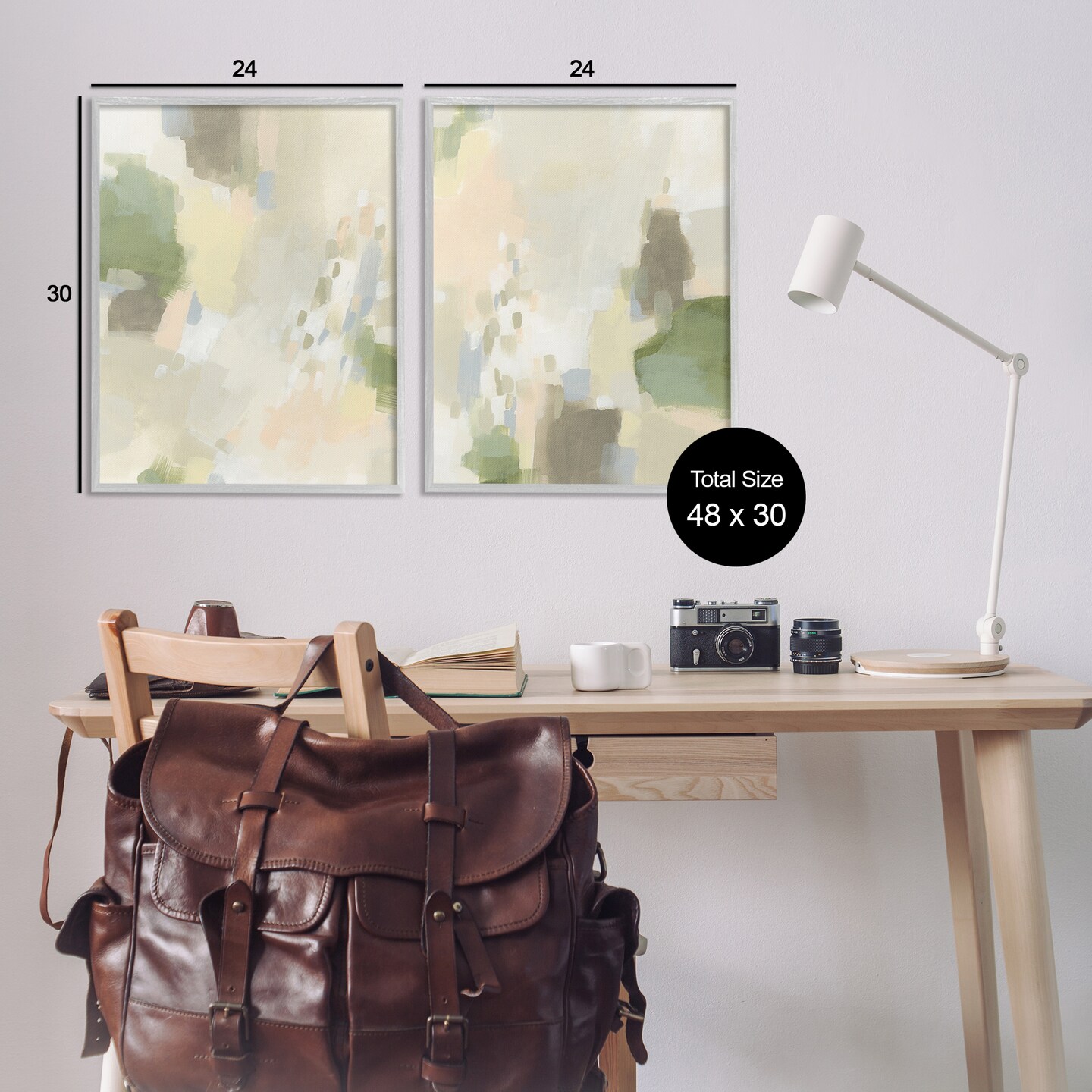 Stupell Industries Beige Abstract with Speckles 2pc Framed Giclee Wall Art Set Design by June Erica Vess