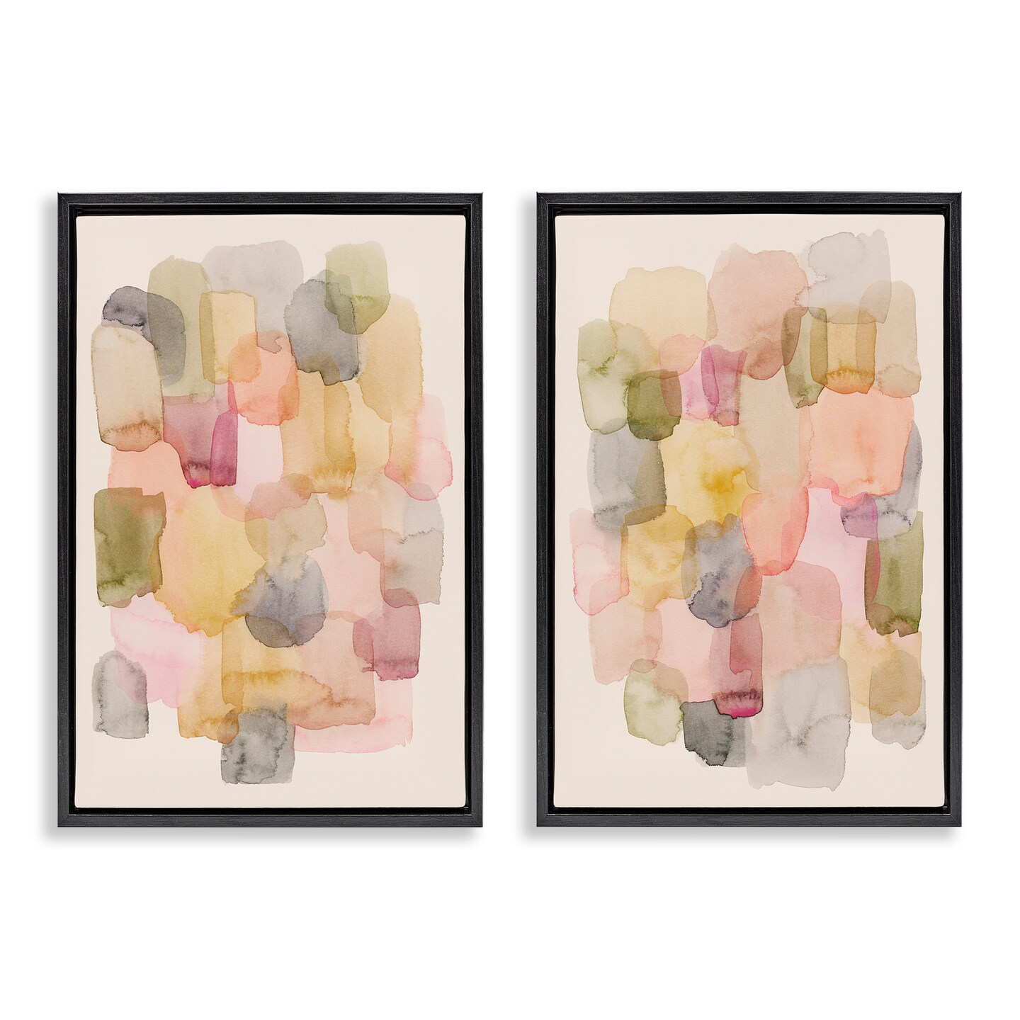 Stupell Industries Muted Layered Neutrals 2pc Floater Framed Canvas Wall Art Set Design by Grace Popp