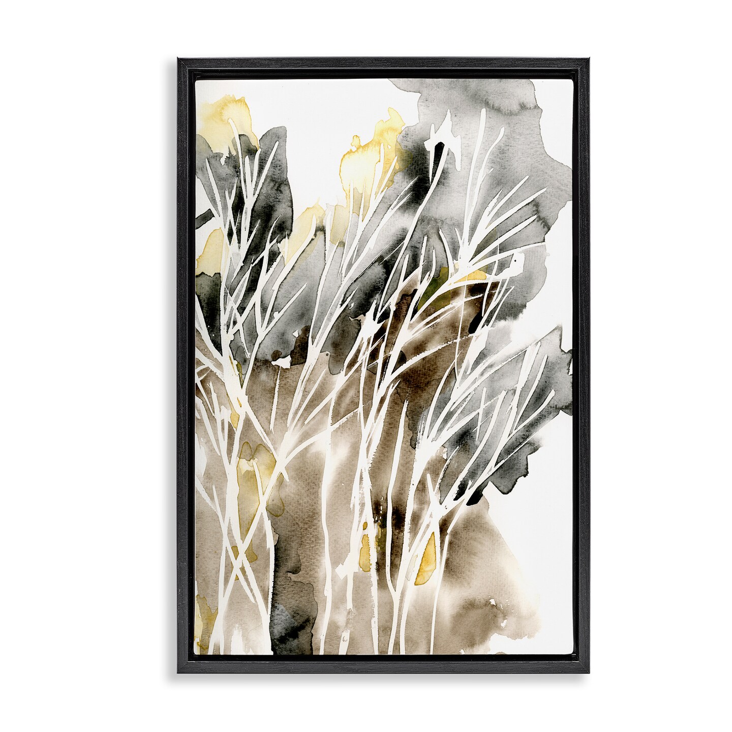 Stupell Industries White Strands Watercolor Floater Framed Canvas Wall Art Design by Regina Moore