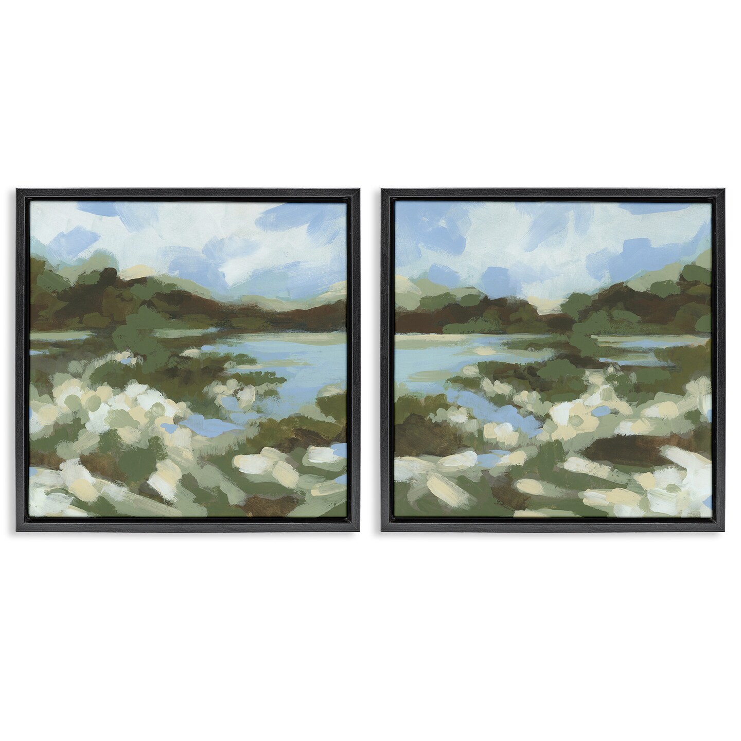 Stupell Industries Vivid Impressionist Landscape 2pc Floater Framed Canvas Wall Art Set Design by June Erica Vess
