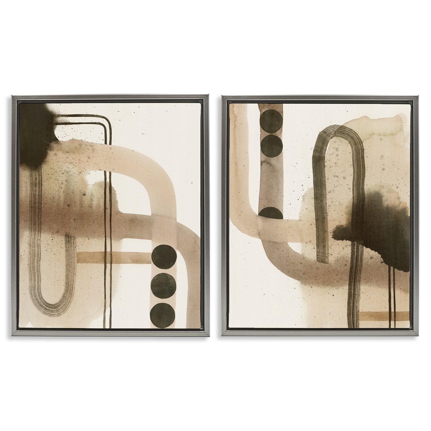Stupell Industries Midcentury Curved Arches 2pc Floater Framed Canvas Wall Art Set Design by Grace Popp