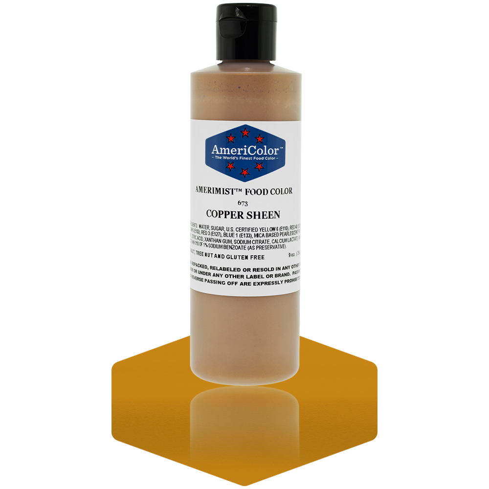 AmeriColor, Copper Sheen, 9 Ounce, AmeriMist Airbrush Food Coloring ...