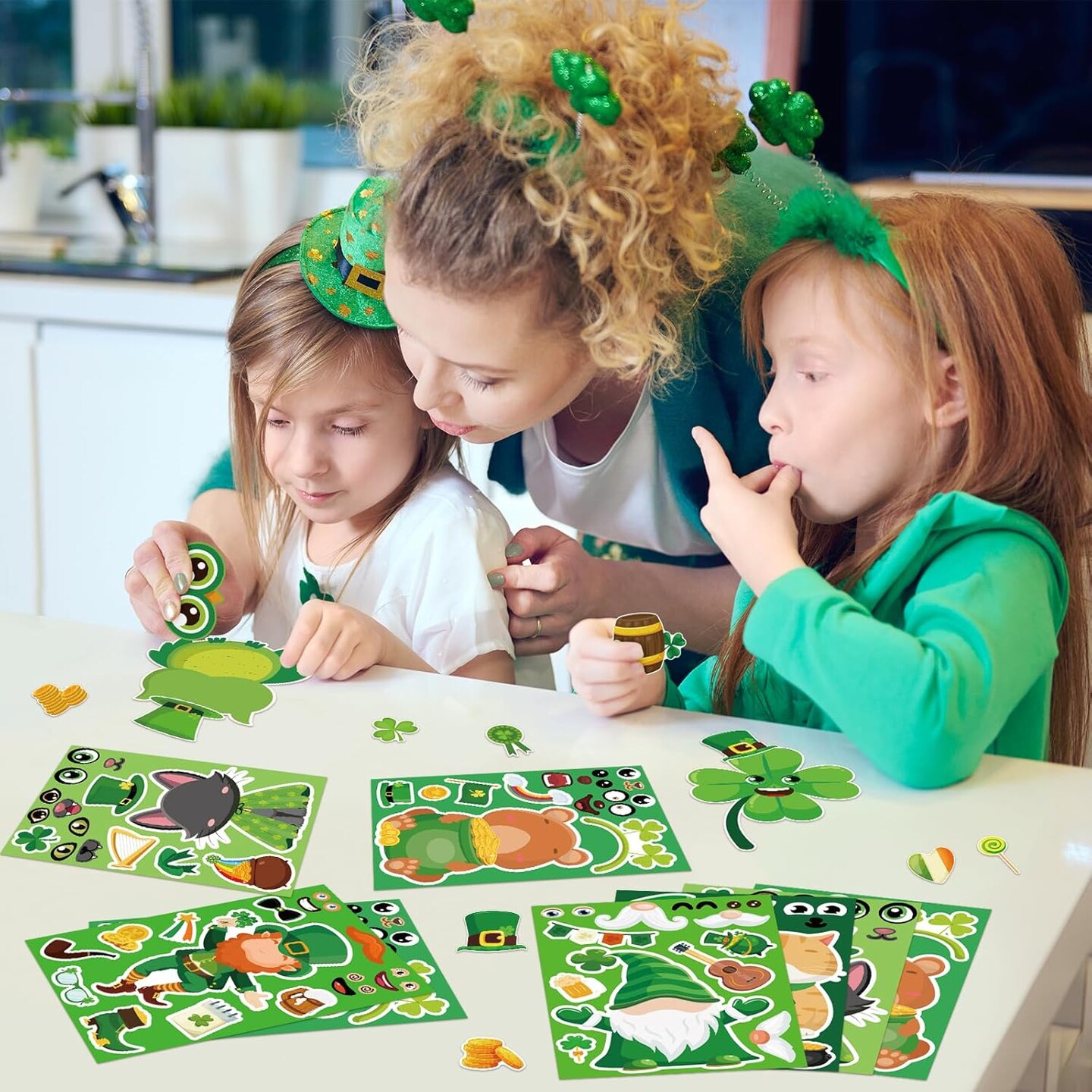 32 Sheets St. Patrick's Day Stickers – DIY Irish Sticker Kits for Kids, Birthday Party Favors & Creative Art Crafts Supplies
