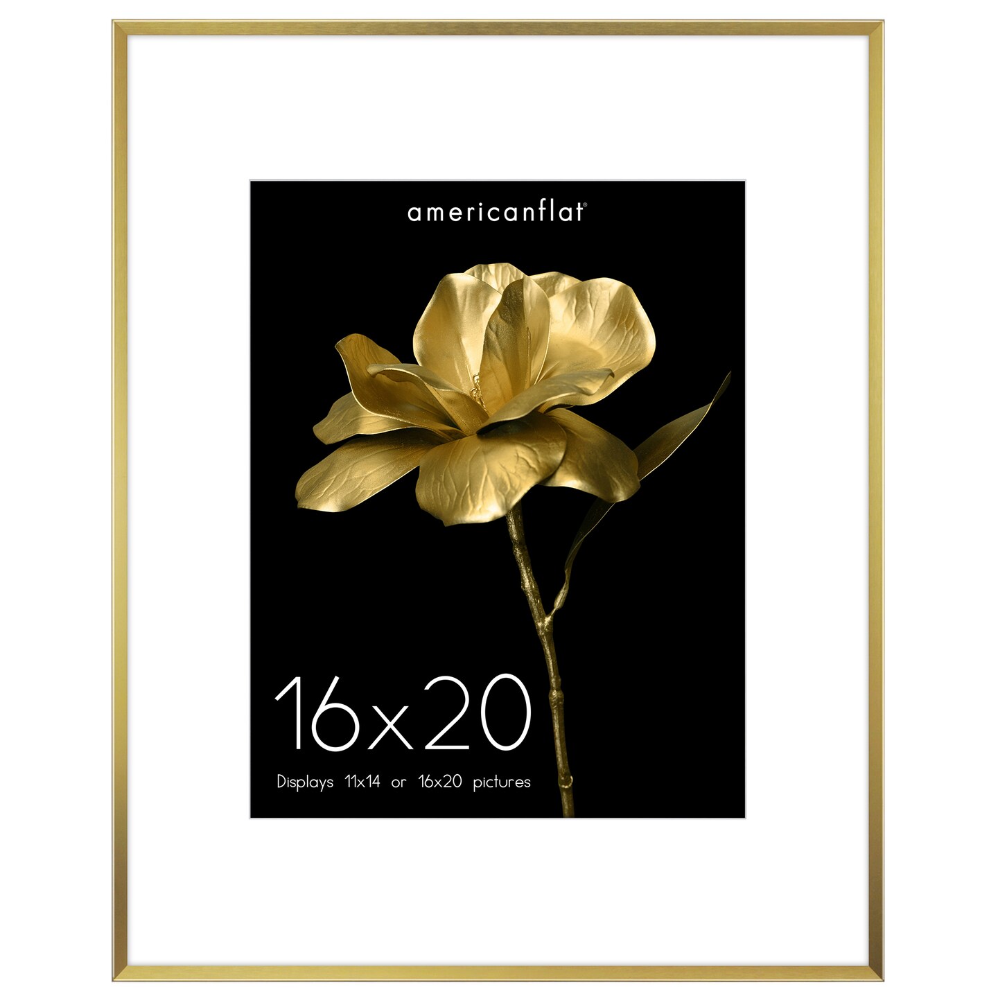 Americanflat Aluminum Picture Frame with Mat - Metal Photo Frame - Black Metal Molding Frame - Shatter Resistant Glass - Hanging Hardware