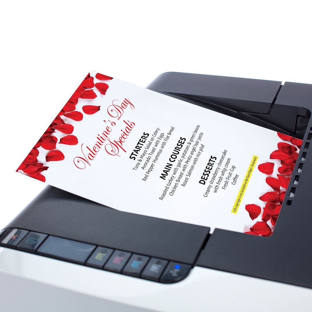 Great Papers! Red Rose Petal Elegance Letterhead, for Invitations, Announcements and Personal Messages, Printer Friendly 8.5”x11”, 50 Pack