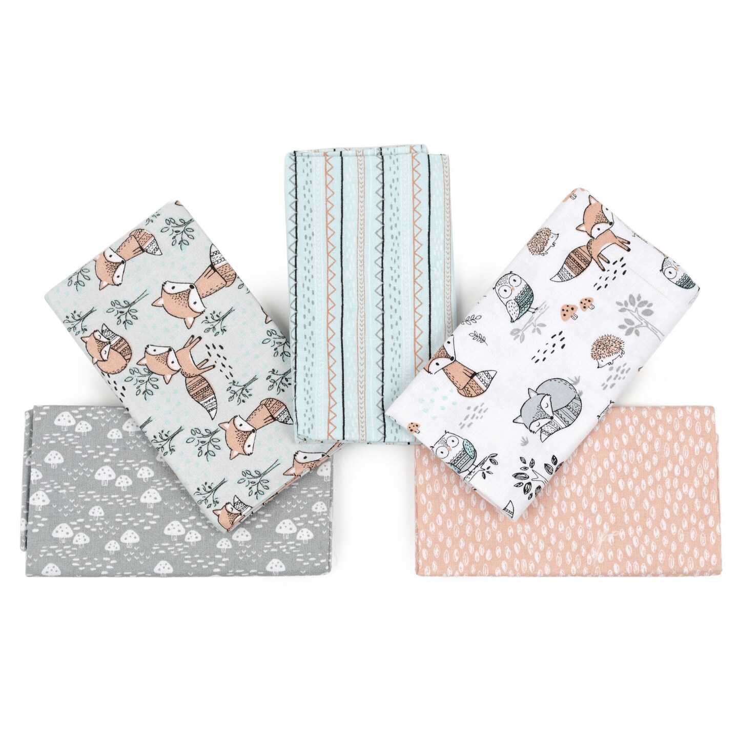 Fabric Editions Fabric Palette Assortment 18"X21" 5/Pkg-5 Designs - Charming Woodland