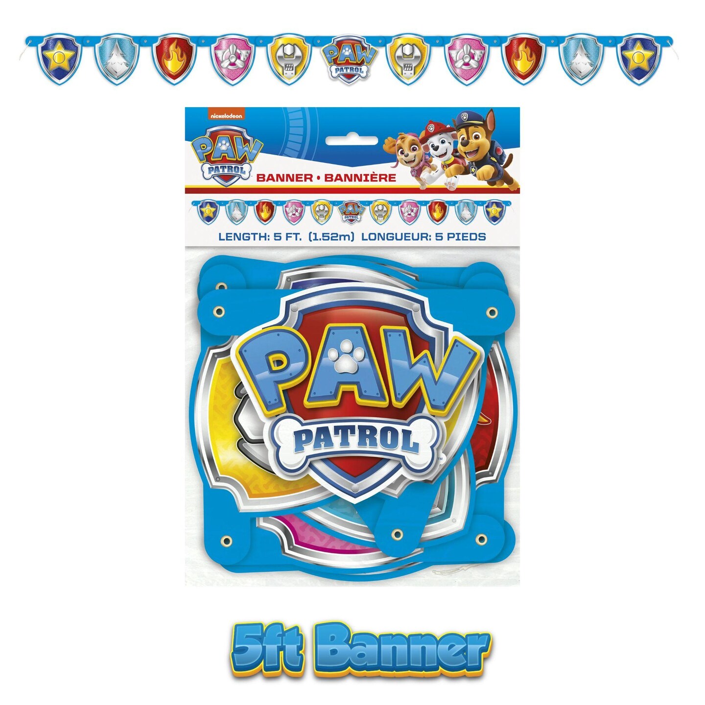 Paw Patrol Party Decorations Set &#x2013; Banner and Hanging Swirl Streamers with Chase Cutouts for Kids Birthday Party Supplies