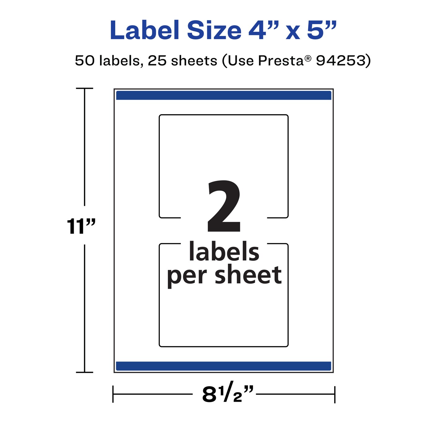 Avery Durable Waterproof Rectangle Labels with Sure Feed, 4" x 5"