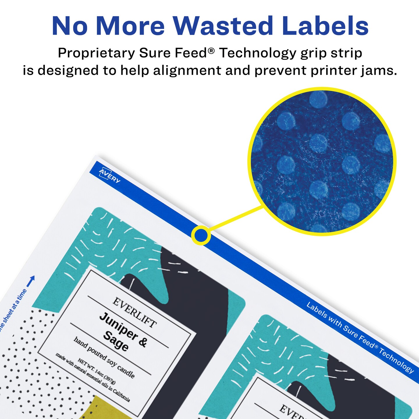 Avery Glossy White Rectangle Labels with Sure Feed, 3" x 3.75"