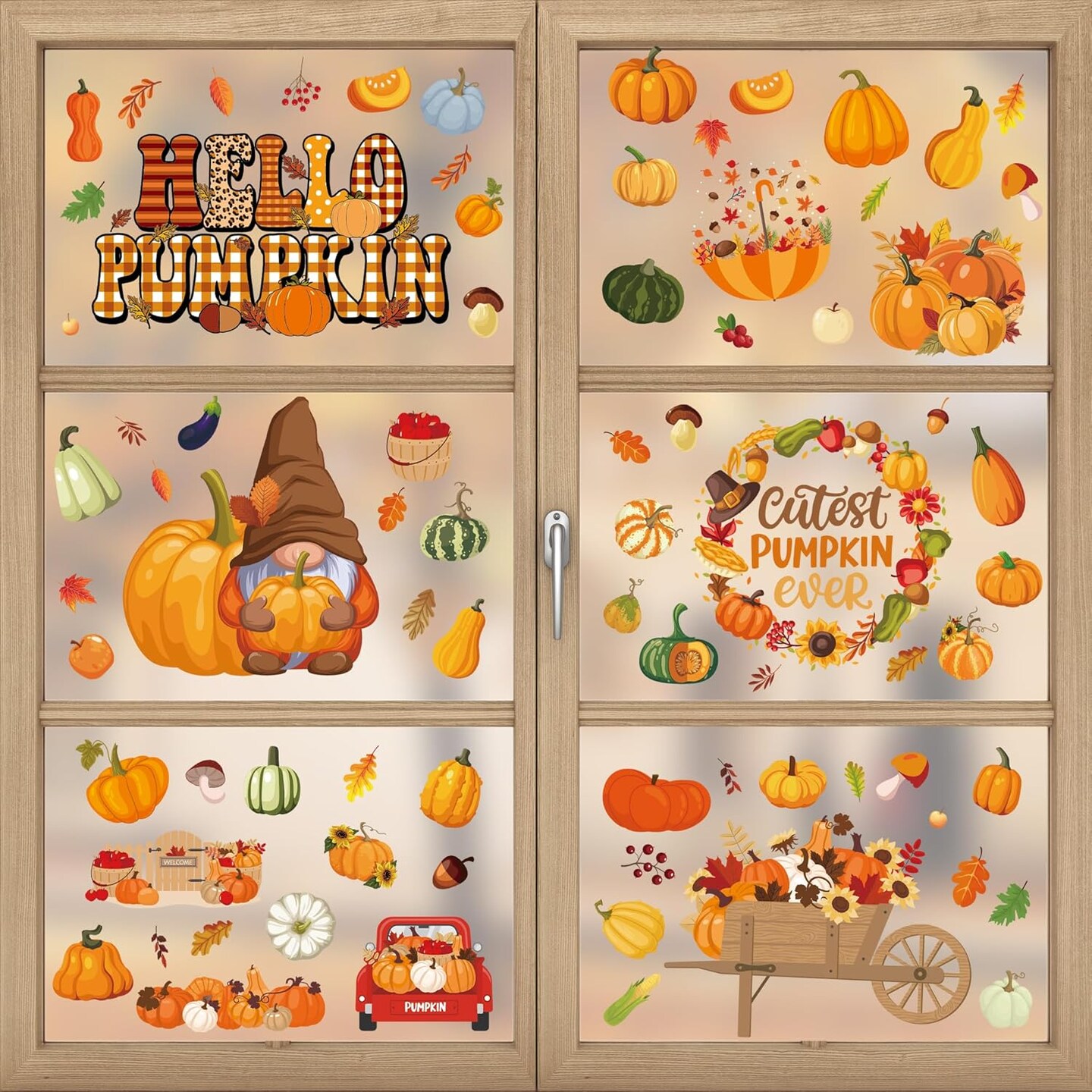 Pumpkin Thanksgiving Stickers Decorations for Glass