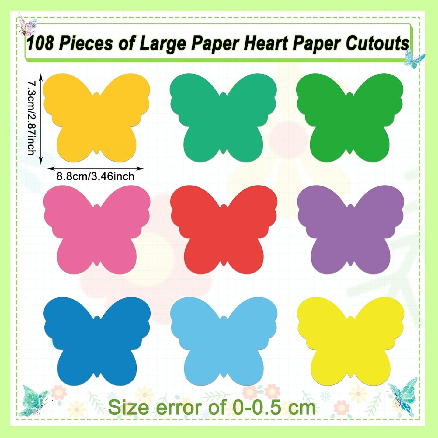 108 Pcs Butterfly Paper Cutouts Spring Bulletin Board Decorations