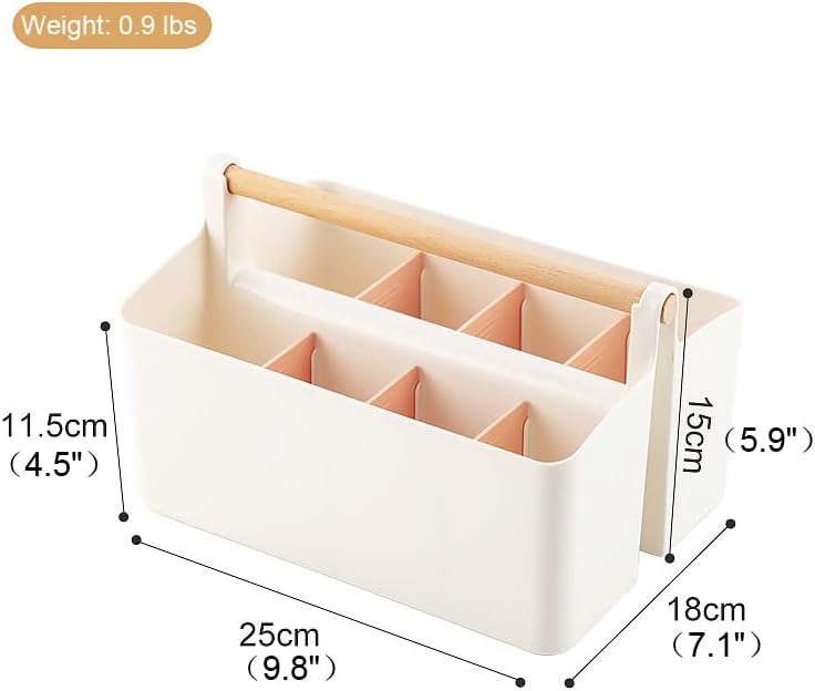 Large Plastic Portable Caddy with Handle, Storage Organizer Bin