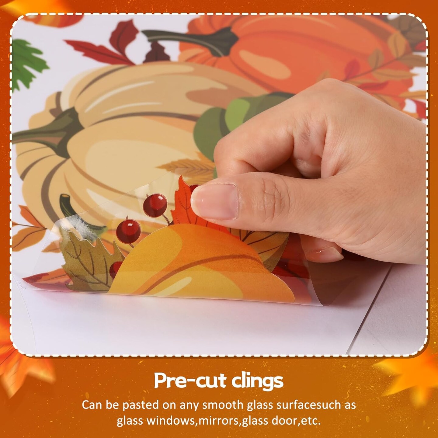 Pumpkin Thanksgiving Stickers Decorations for Glass