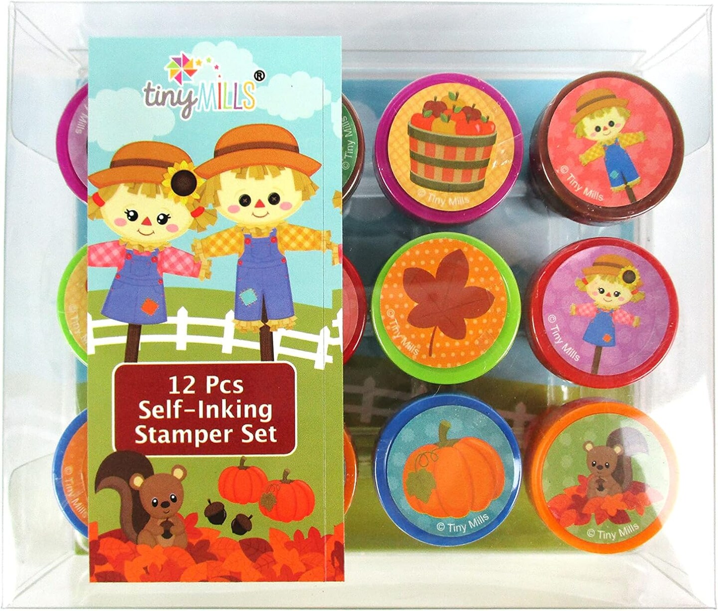 12 Pcs Fall Harvest Thanksgiving Stamp Kit for Kids
