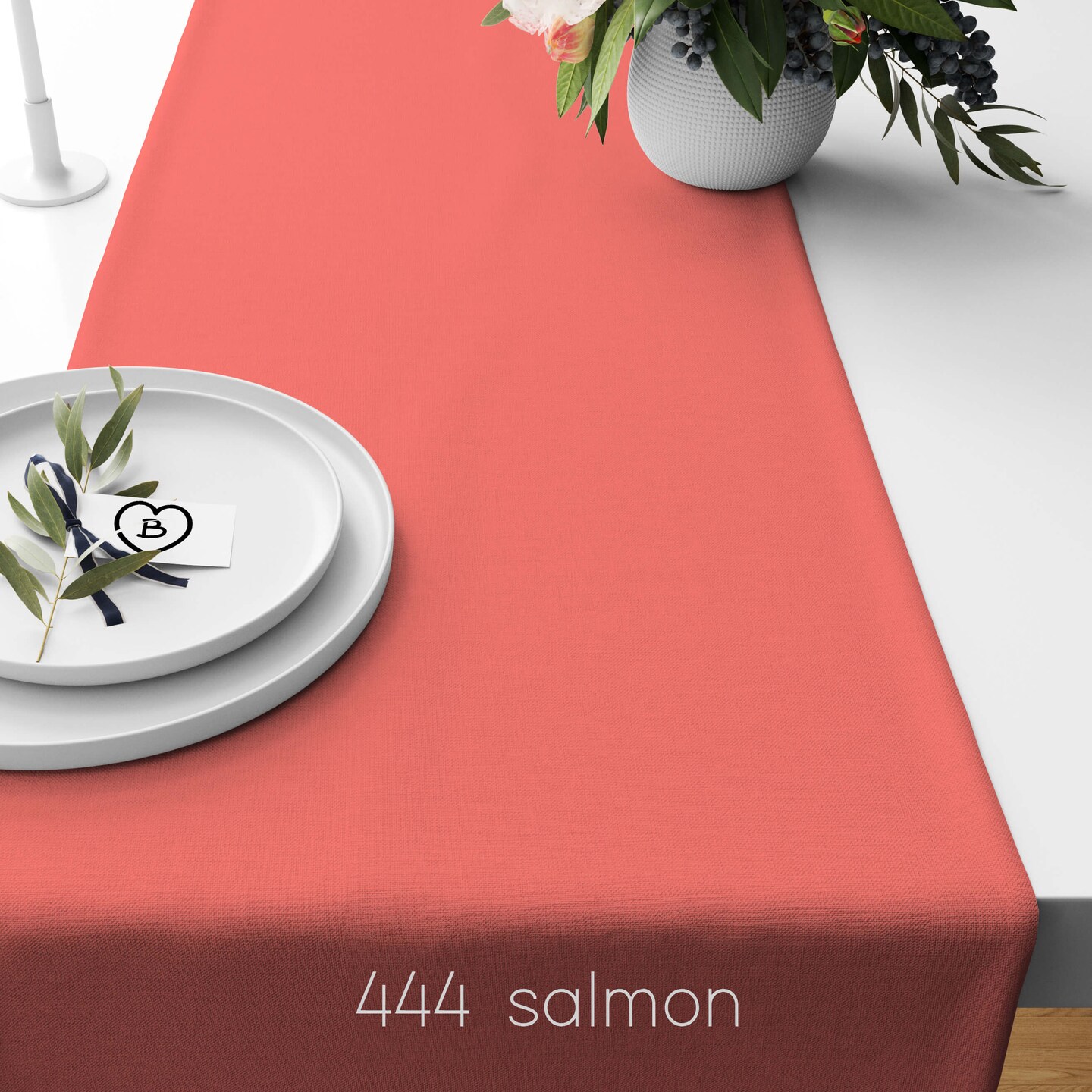 Peach Coral Salmon Table Runners Placemats USA Handmade Modern Contemporary 24 36 48 54 66 72 inches Custom Sizes Swatches - image13