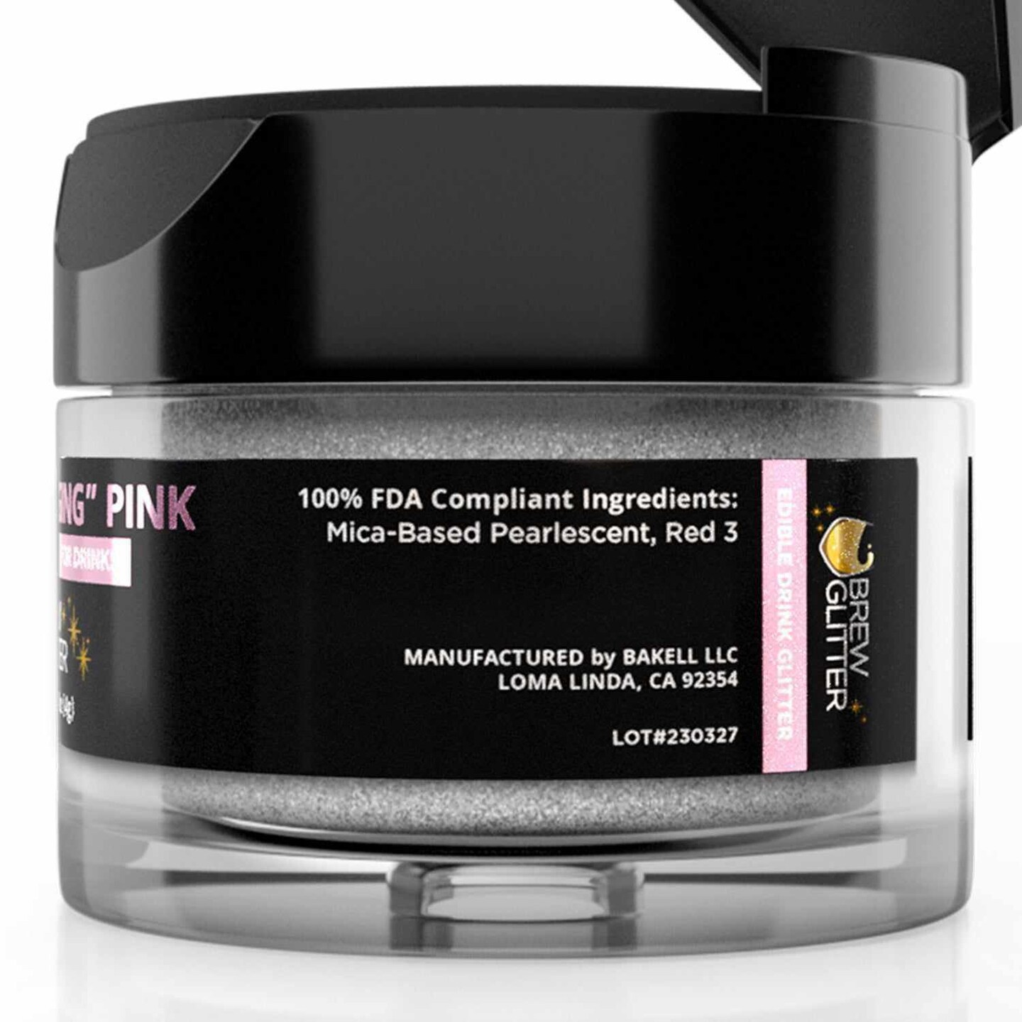 Brew Glitter - Pink Color Changing Edible Drink Glitter (4g, x1 Flip-Cap Jar) for Beer, Cocktails and Beverages