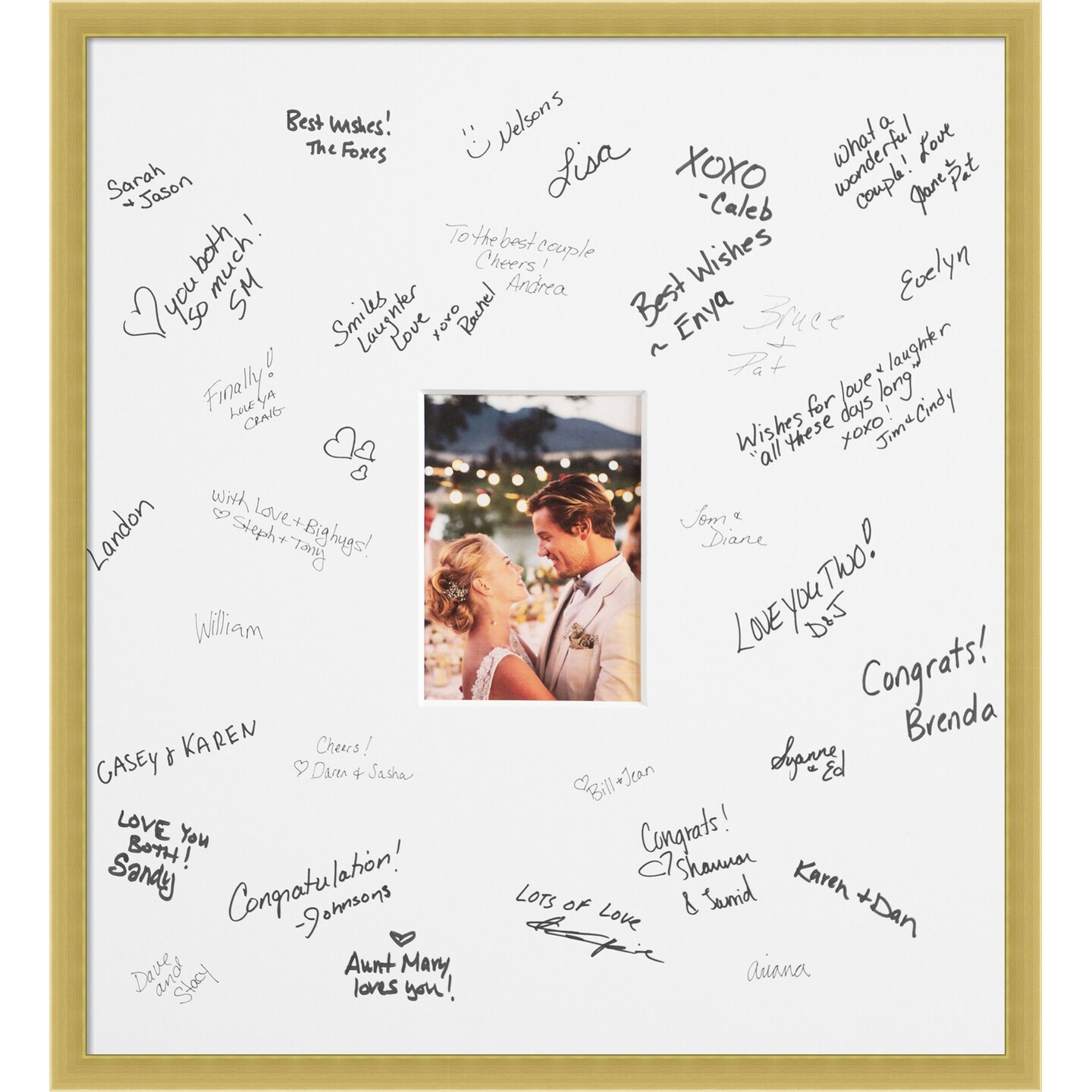 Svelte Signature Mat Picture Frame, Photo Frame Wedding Guest Book Alternative, Autograph Picture Mat for Signature Board, Wedding Celebrations Graduations Support Encouragement or Retirement